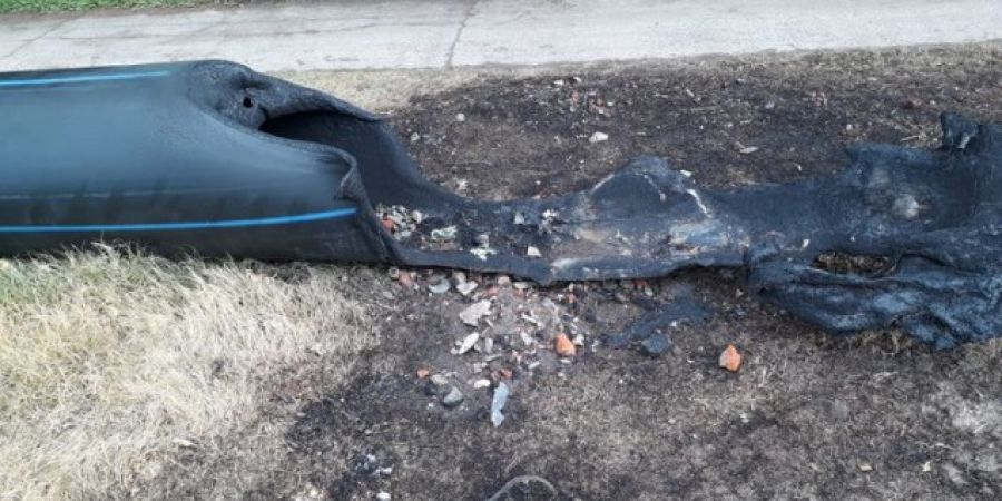 Provocaron dos incendios en cañerías que se iban a utilizar en el acueducto