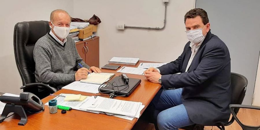 Reunión de trabajo entre el Intendente Roberto Sponton y el Secretario de hábitat AmadoZorzón