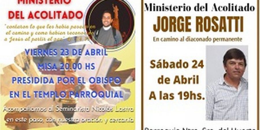 Dos vecinos de la diócesis de Reconquista recibirán el ministerio del acolitado
