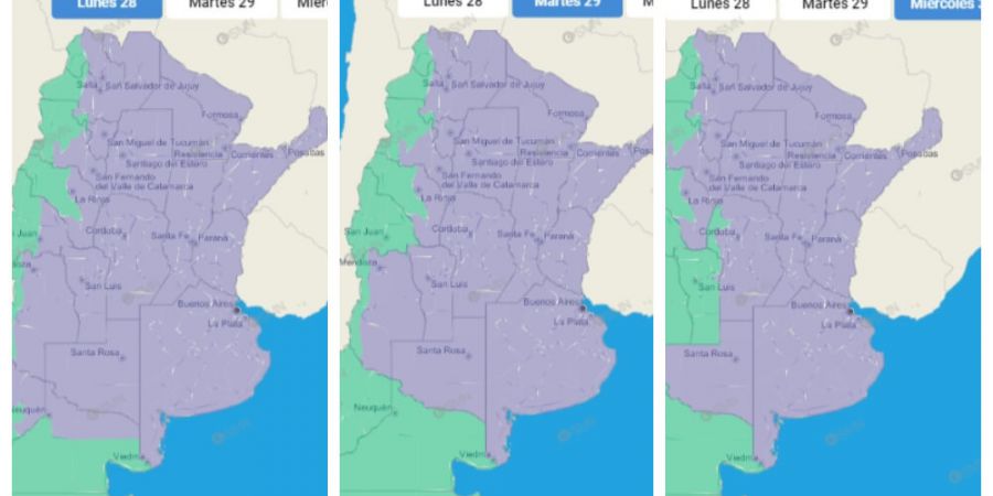 Hasta el miércoles, se mantiene el “alerta violeta” por las bajas temperaturas