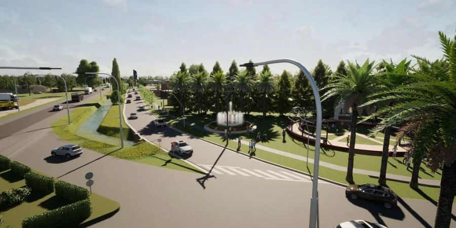 El Intendente Sponton presentó la obra de la calle colectora a la Ruta 11