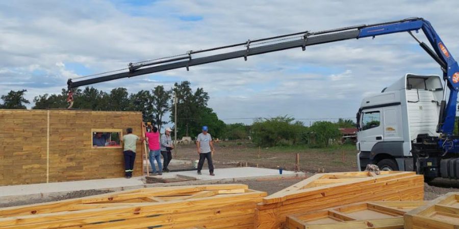 La provincia avanza en la construcción de unidades habitacionales en la localidad de Villa Guillermina