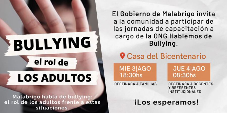 Hoy charla «el rol de los adultos frente al bullying»