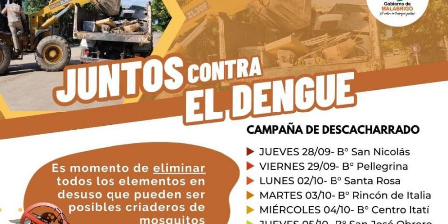 Campaña de descacharrado para prevenir el dengue