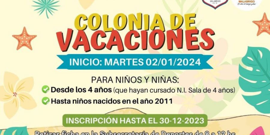 Se viene la Colonia de Vacaciones 2024
