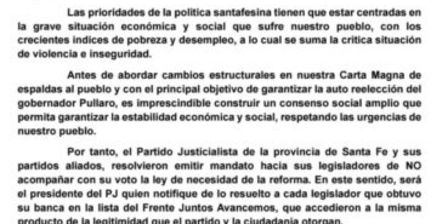 El PJ no acompañará la ley de necesidad de reforma de la Constitución